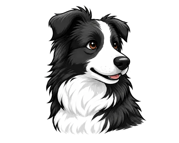 Kendal the Border collie, looking ahead